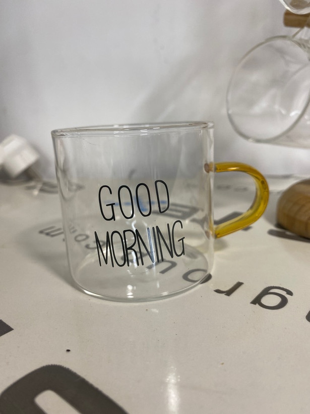 فنجان شات قهوه پیرکس، طرح GOOD MORNING